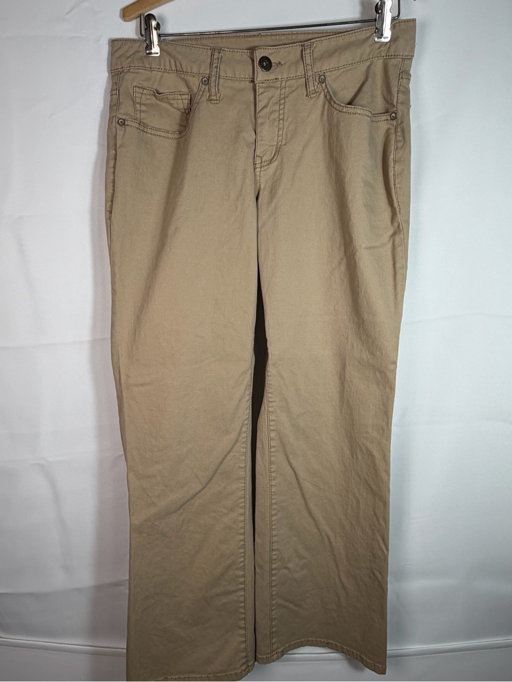 Vintage Y2K Faded Glory Tan Khaki Bootcut Jeans Womens Size 12 Petite 90s